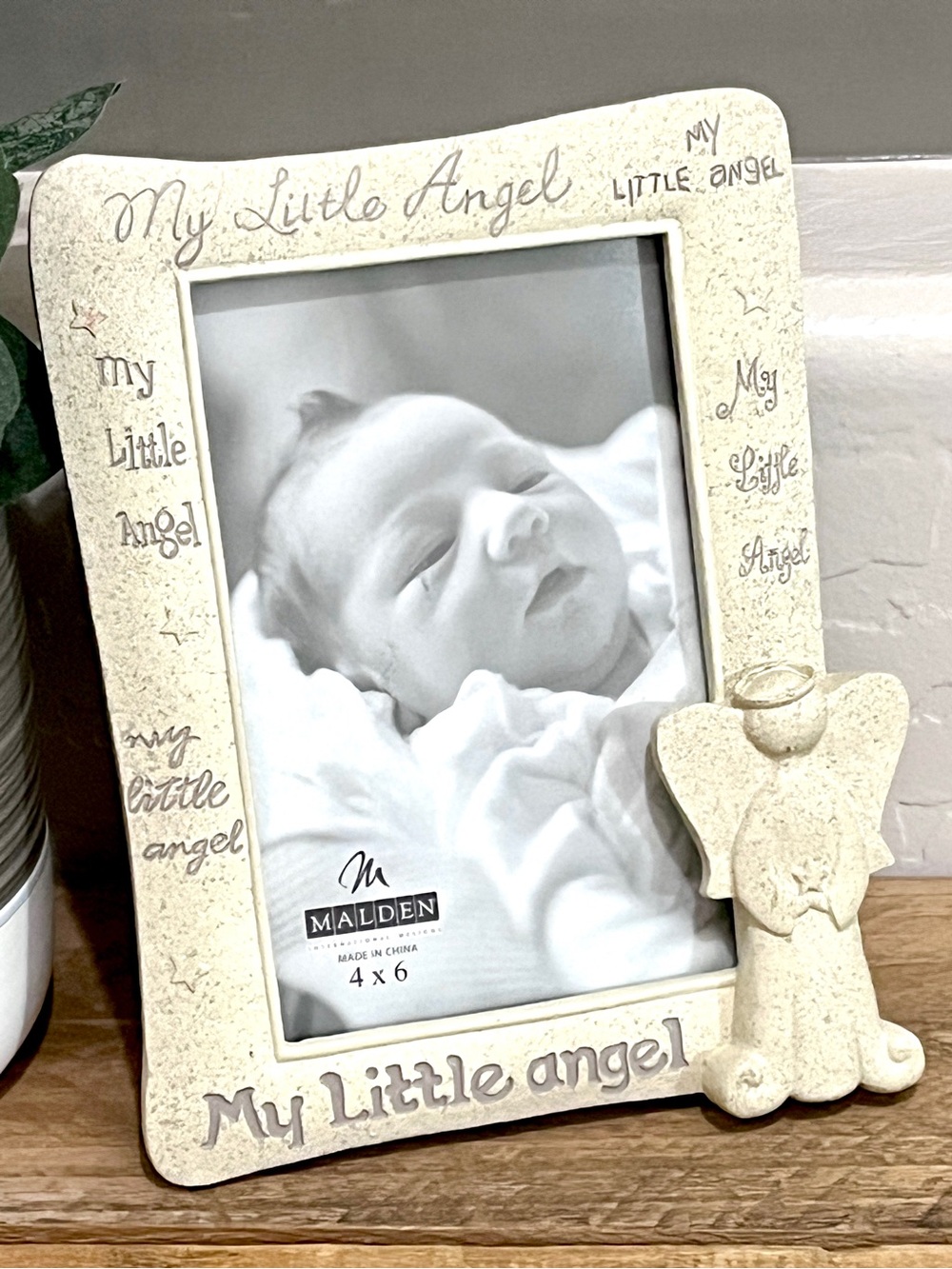 Malden My Little Angel Resin Baby Picture Frame 3D Angel Accent 4x6